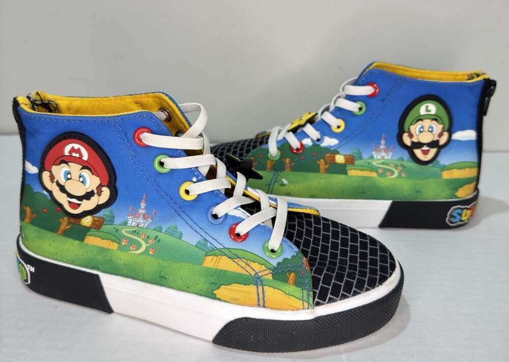 Super Mario Shoes Mario World Nintendo Sz 2 Kids Boys Multi Color